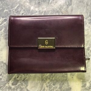Vintage Gianni Valentino Maroon Burgundy Wallet Clutch Snap Closure